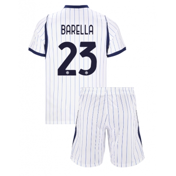 Billige Fotballdrakt Inter Milan Nicolo Barella #23 Replika Bortedraktsett Barn 2026-27 Kortermet (med bukser)